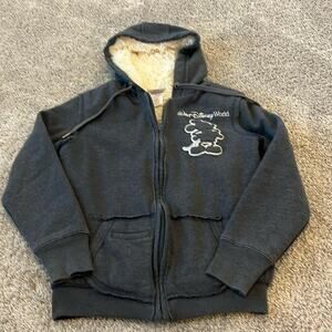 Vintage‎ Walt Disney World Sherpa-Lined Zip Hoodie Mickey Mouse ’71 Graphic S